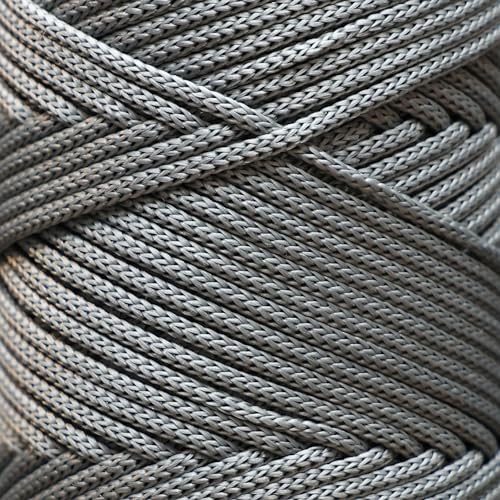 Makromecity, Premium Polyester Macrame Cord 3mm x 131 Yards (394 feet) 3mm Polypropylene Grey Macrame Cord Crochet Macrame Bag Cord Crafts for Wall Hangings, Bags, Underplate, Rug