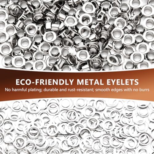 SEMINI 400 Sets 3.5mm Silver Grommet Eyelet Kit for Fabric Leather Crafts