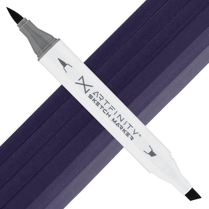Artfinity Sketch Markers - Grayish Violet BV7-6, Vibrant, Professional, Dye-Based Alcohol Markers for Artists, Drawing, Travel, & More