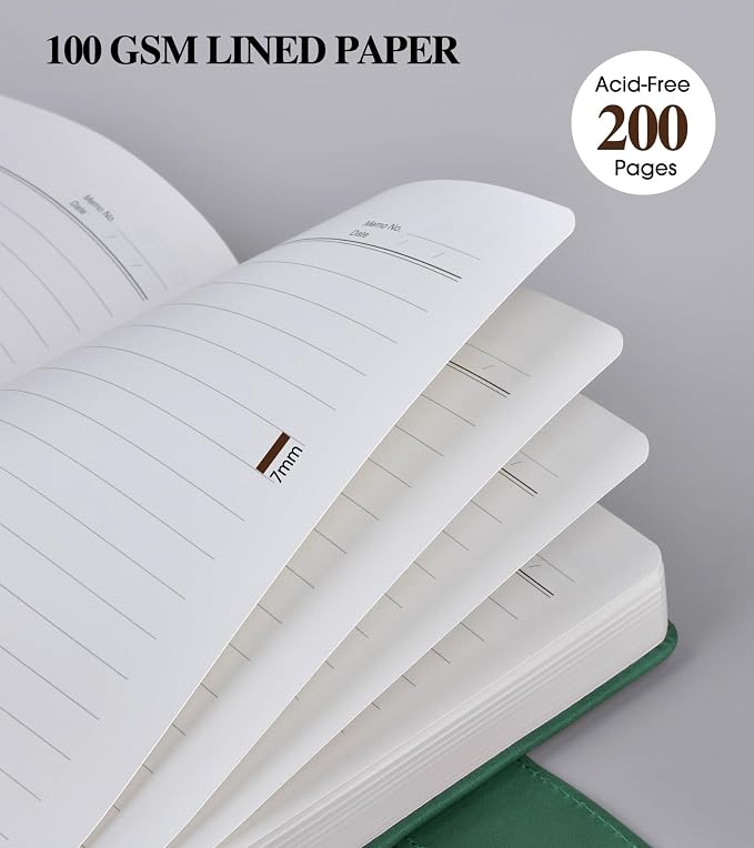 PAIBAS Lined Journal Notebook for Men, A5 Leather Journals for Writing Women, Hardcover Notebooks for Work,School,Note Taking,Travel,Business,Personal daily Diary,200 Page College Ruled (5.9" x 8.4")