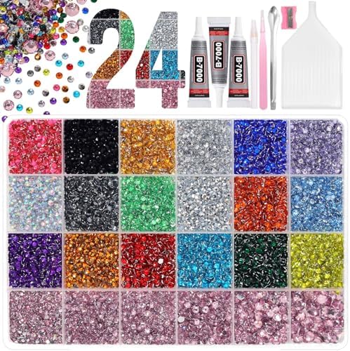 28000Pcs Color Rhinestones Bedazzling Kit, Light Pink Resin Gems for Crafts