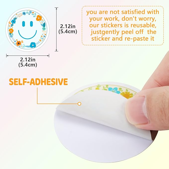 50PCS Smile Flower Stickers