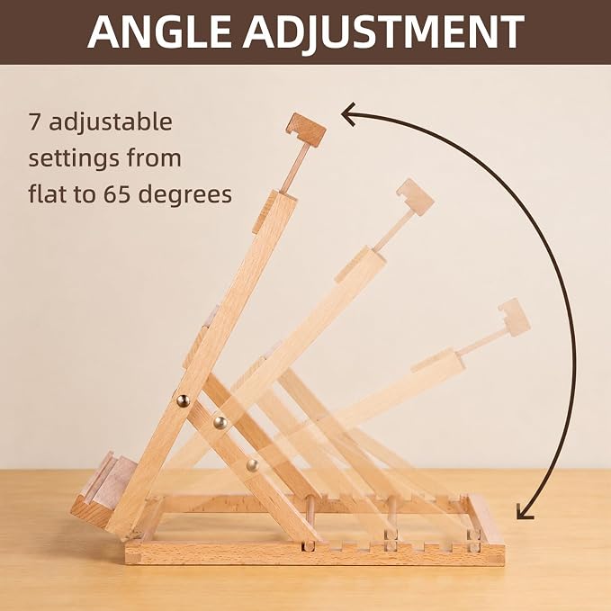 Falling in Art Heavy-Duty H-Frame Tabletop Easel for Painting | Adjustable Beechwood Desktop Easel, Portable Canvas Stand for Adults, Beginners and Artists