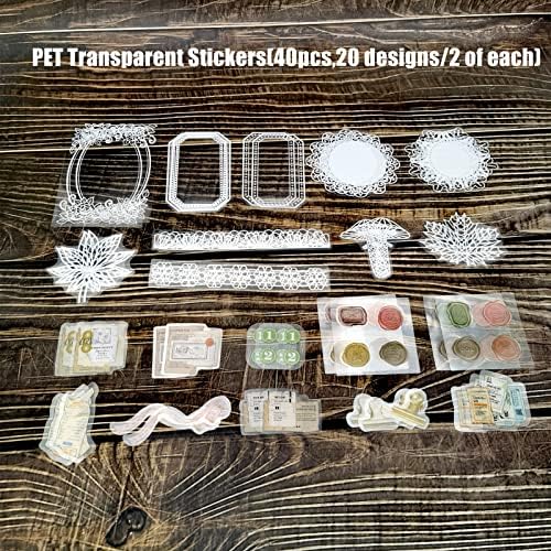 Esweny 260PCS Vintage Journaling Scrapbooking Supplies Scrapbook Sticker Paper Ephemera Pack for Junk Journal Planners Collage Craft Notebooks Album (Pen Ink and Letter)