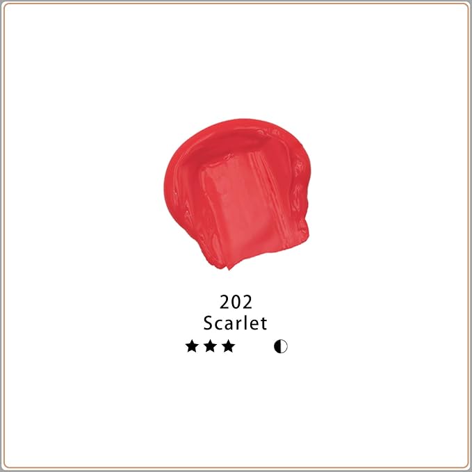 Artecho Scarlet Red Acrylic Paint 500ml / 17oz Large Bottle