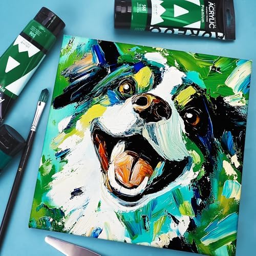 AUREUO Sap Green Acrylic Paint, 4 Fl Oz / 120ml Single Tube, Rich Pigment Art Craft Paints for Canvas, Rocks, Wood, Ceramic, Fabric - Art Supplies for Beginners, Professionals, Artists