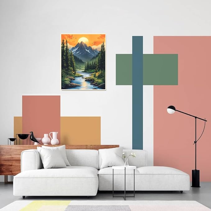 Mountain Paint by Numbers Kit for Adults Beginner Sunset Oil Painting Kit Adult Paint by Number Kits on Canvas Landscape DIY Painting for Beginners Art by Numbers for Gifts Home Wall Decor 16x20 Inch