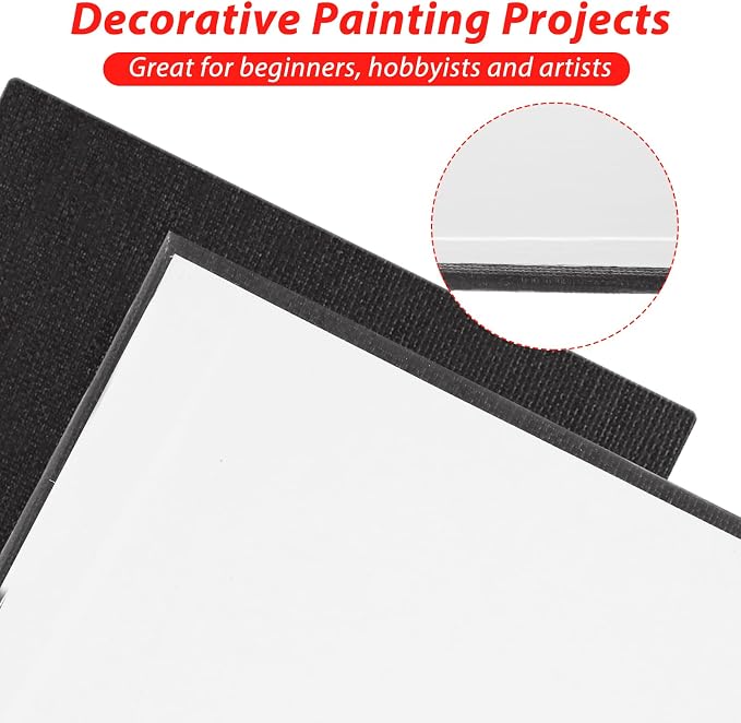 36PCS 5x7 Inch Black Canvas Panels, Small Canvas Boards for Painting, Cotton Canvas Panels for Oil Acrylic Watercolor Paint