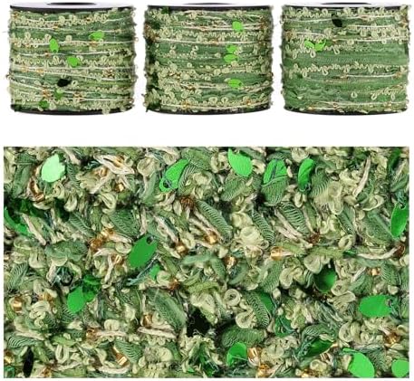 Artisanal Yarn Collection Multifiber Fancy Yarn for Knitting Crocheting Crafts DIY, Set of 3 Rolls (Jade Weave Dreams)