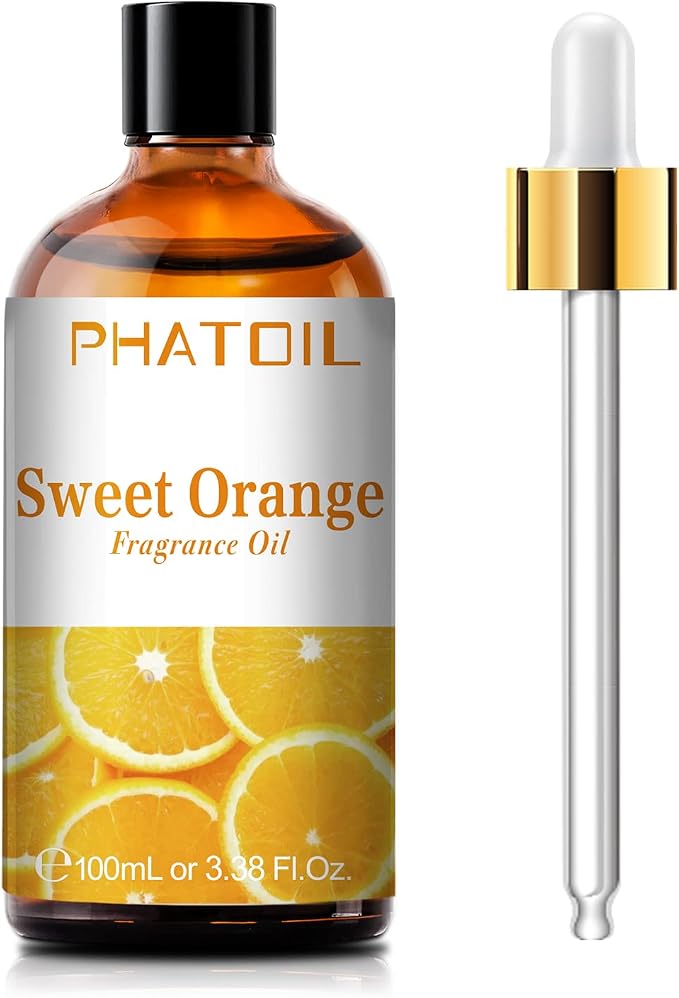 PHATOIL Sweet Orange Fragrance Oil for Diffuser Aromatherapy 3.38FL.OZ | Long Lasting Scented Oils For Humidifier, Air Freshener, DIY Soap Candle, Scent Project Making, Aroma Oil for Home Freshening