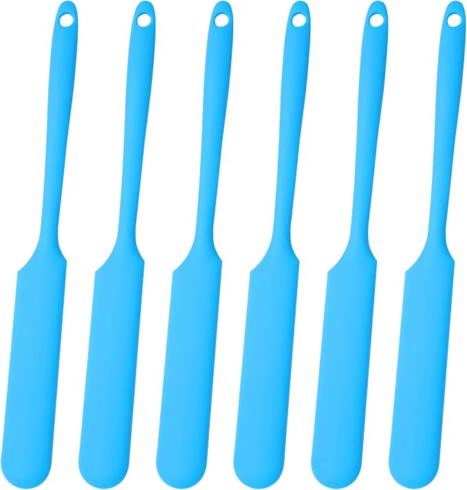 Gartful 6PCS Silicone Spatula Sticks, Non-Stick Epoxy Resin Mixing Sticks Scraper Tools, Reusable Stirring Rods for Resin, Paint, Waxing, Liquid, Arts Crafts Supplies, Facial Mask, Blue