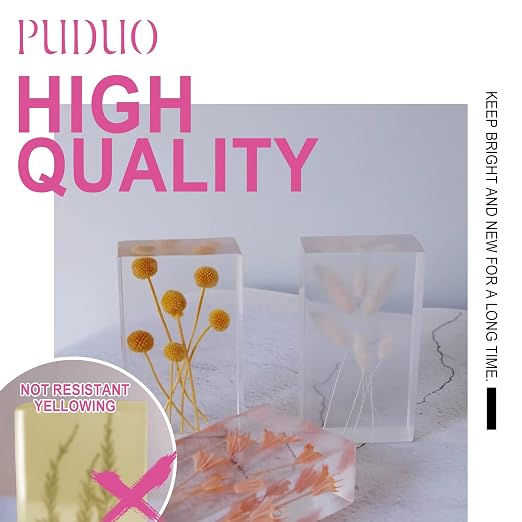 Puduo Epoxy Resin Crystal Clear Art 2 Gallon Kit | for Coating, Casting, Resin Art, Jewelry, Tabletop, Bar Top, Live Edge Tables, Fast Curing 2 Part Epoxy Casting Resin Kit