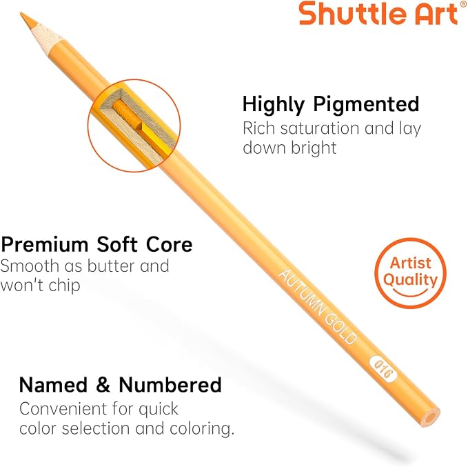 Shuttle Art 80 Colored Pencils, Colored Pencils for Adult Coloring, Soft Core Color Pencil, Drawing Supplies for Adults Kids Artists Beginners Drawing Coloring Sketching