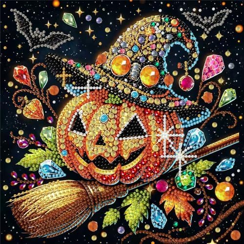 5D Diamond Art Kits for Adult, Pumpkin Special Shape Diamond Painting Kits