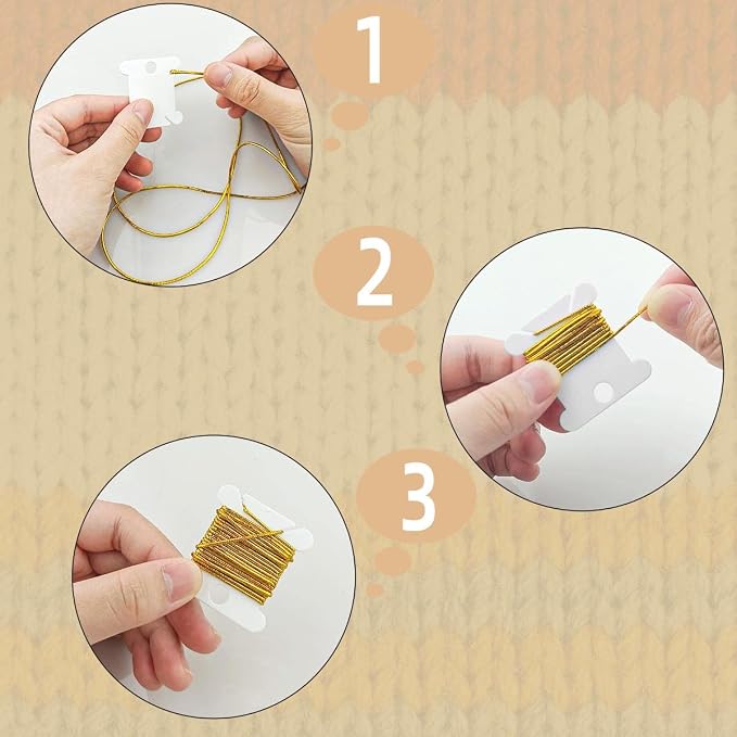 120 Pieces Plastic Floss Bobbins for Cross Stitch Embroidery Cotton Thread Embroidery Floss Cross Stitch Threads Craft DIY Sewing Storage Winding Thread Organizer Holder Embroidery DIY Cards (White)