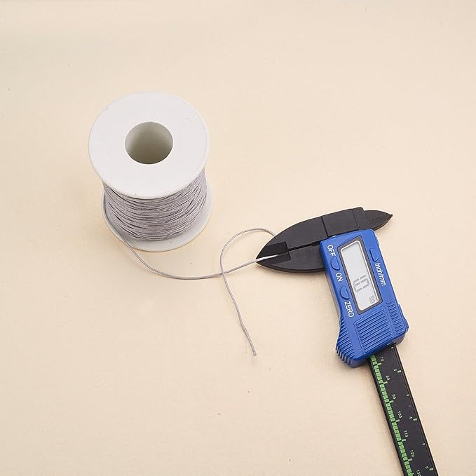 PandaHall 1 Roll 1mm Waxed Cotton Cord Thread Beading String 100 Yards per Roll Spool for Jewelry Making and Macrame Supplies Grey