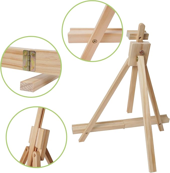 CONDA 25'' Folding Wooden Tabletop Easel for Painting, Hold Canvas up to 23 Inches, Portable A-Frame Artist Desktop Painting Stand, Photo Picture Sign Holder