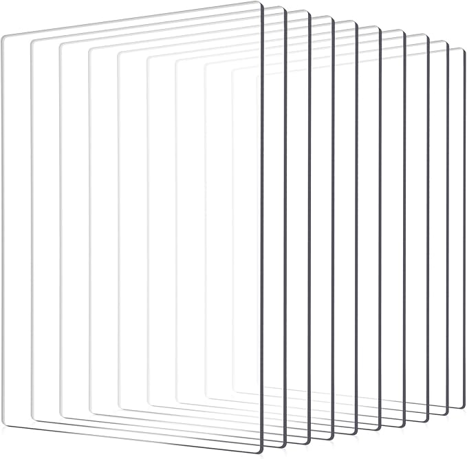 10Pcs 3mm Thickness Transparent Acrylic Cutting Pads, 8.7 x 6.1 Inch Standard Cutting Pads for Die Cuttings Machine, Clear Cuttings Plate for Embossing Crafting
