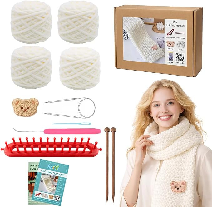 Novelchet Knitting Loom Kit for Beginners with Step by Step Video Tutorial