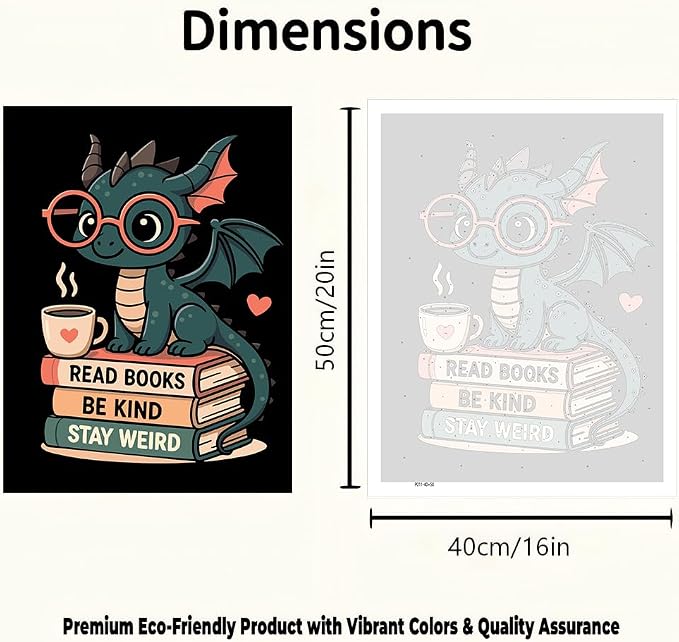 CraftBliss Dragon Paint by Number for Adults, Fantasy Animal Painting by Numbers, DIY Acrylic for Beginners Unframed, Easy Paint by Numbers Adults on Canvas for Decor 16x20inch