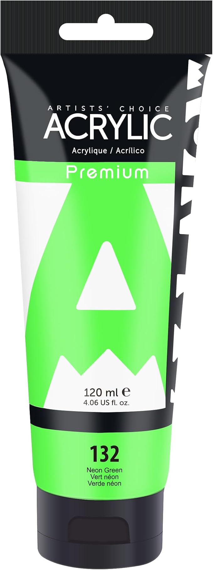 AUREUO Neon Green Acrylic Paint, 4 Fl Oz / 120ml Single Tube, Rich Pigment Art Craft Paints for Canvas, Rocks, Wood, Ceramic, Fabric - Art Supplies for Beginners, Professionals, Artists
