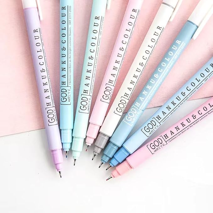 HANKU Bible Pens No Bleed Through, 8 Colors 0.38mm Fine Point Pen Set