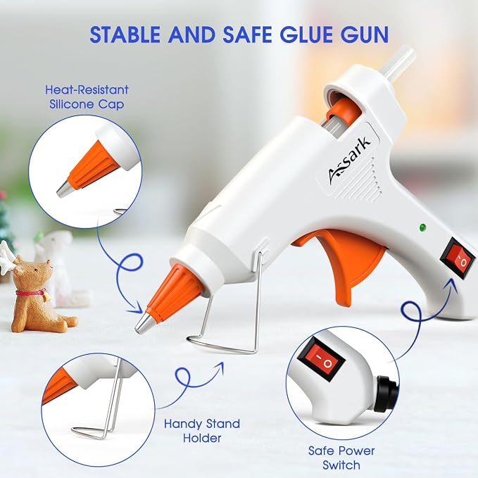 Assark 30W Mini Hot Glue Gun Kit with 30 Glue Sticks