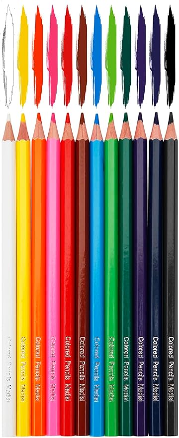 Madisi Colored Pencils Bulk, Pre-Sharpened, 12 Assorted Colors, 336 Pack | Classroom Color Pencils for Kids Coloring, Large Box of Class Supplies Set