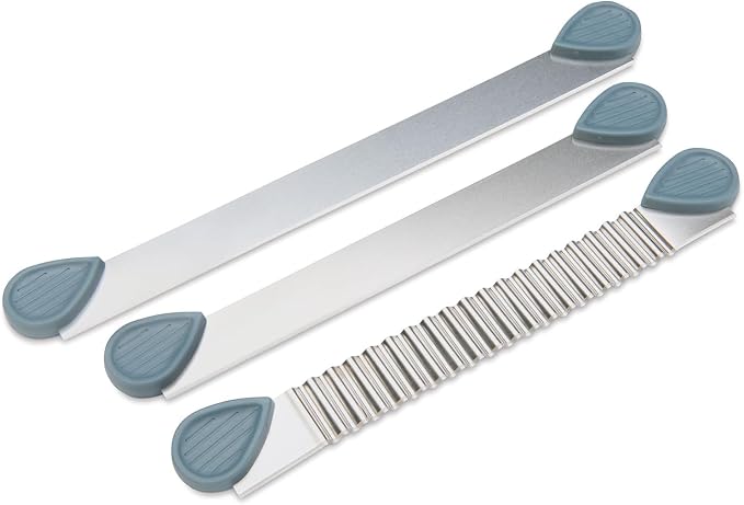 Sculpey 3-Piece Clay Blades, Rigid Wavy & Flexible Stainless-Steel Slicers