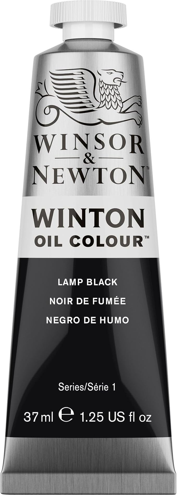 Winsor & Newton Winton Oil Color, 37ml Tube, Lamp Black | High-quality pigments, Durable, Lightfast, Permanent, Uniform Consistency, Great Pigment Load