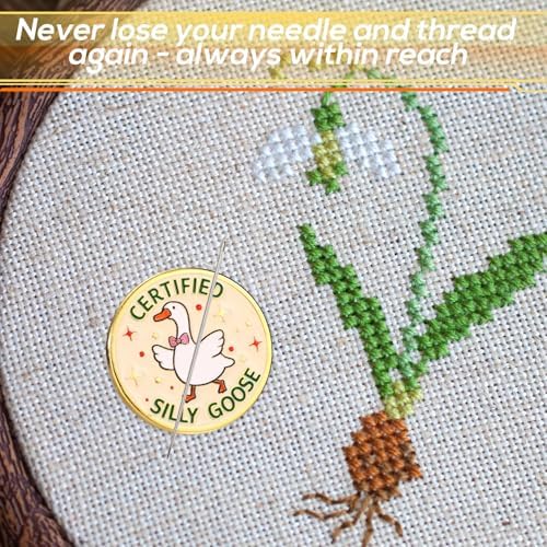 Silly Goose Magnet Needle Minder, Funny Cross Magnetic Needleminder Pin Holder Keeper for Sewing Embroidery Needlework Gift Accessories
