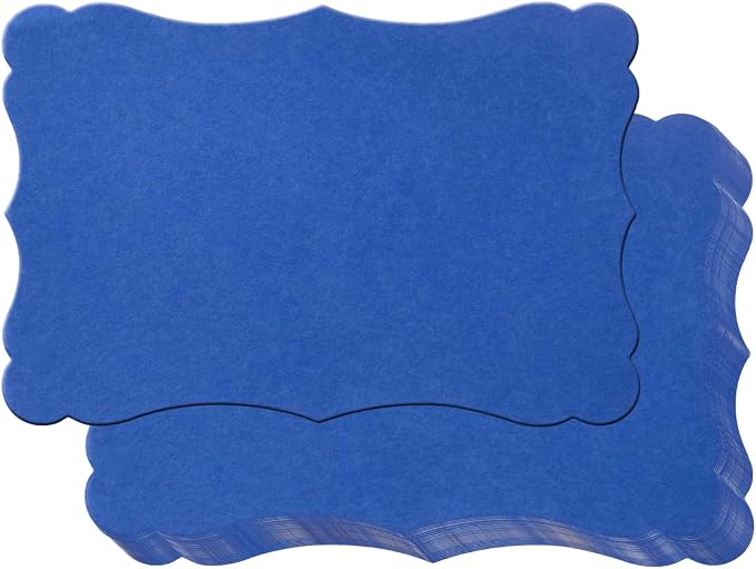 50 Pack Blank Kraft Greeting Cards, Blue, 5x7IN