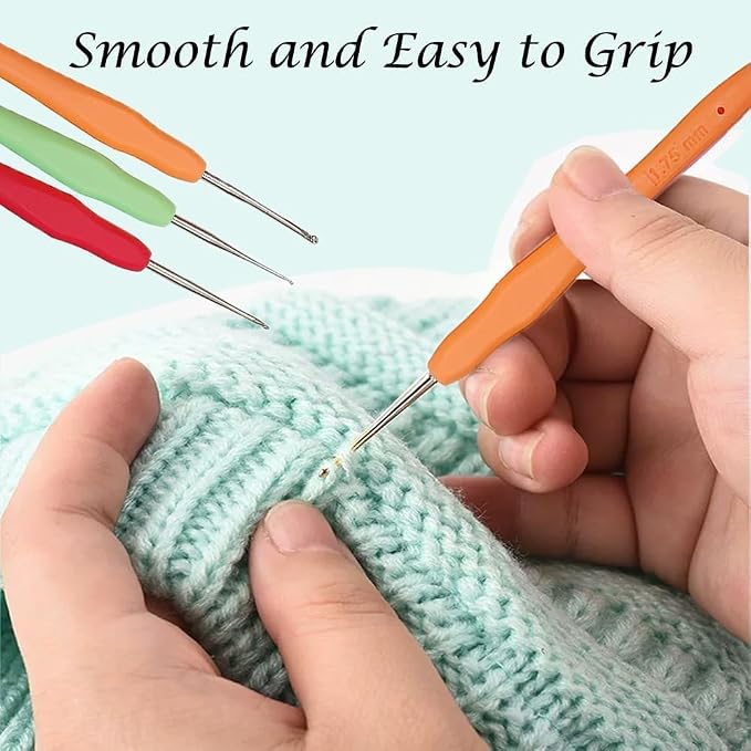 Yarniss 10Size Small Crochet Hooks, Ergonomic Crochet for Thread 0.5~2.75mm | Fine Crochet Hook for Lace Thread Project