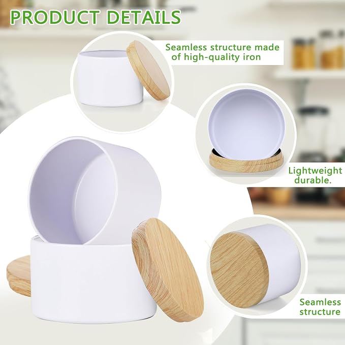 ABK 4oz White Candle Tins,24 PCS Candle Jars with Lids for Candle Making