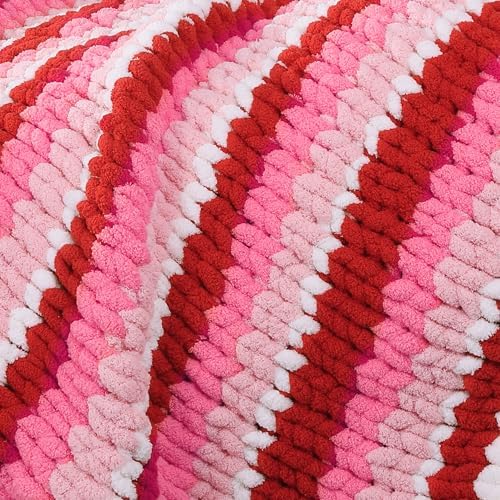 MABOZOO Assorted Chunky Yarn for Hand Knitting 8 Pack, Fluffy Jumbo Chenille Yarn, Soft Plush Yarn Bulky, Giant Thick Fuzzy Yarn for Arm Knitting,Red Multi (31.7 yds,8 oz Each Skein)