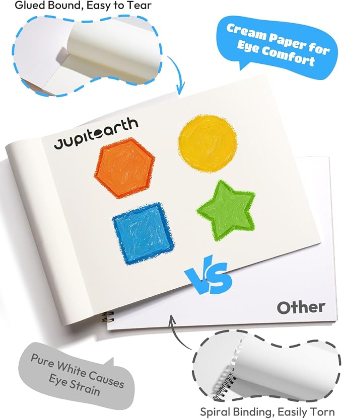 JUPITEARTH Drawing Paper for Kids 9x12 Inch 2-Pack 100 Sheets