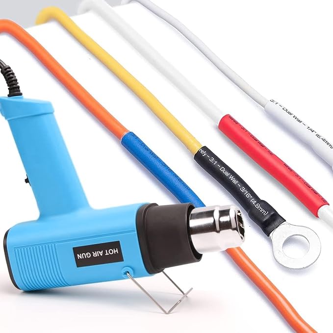 LDK Heat Gun 1200W 140℉~932℉ (60℃-500℃) Heavy Duty Hot Air Gun Kit Variable Temperature Control with 2 Temperature Settings 2 Nozzles for Crafts, Shrink Wrapping, Candle Making, Epoxy Resin