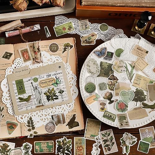 Maxleaf 400PCS Vintage Washi Sticker Set for Scrapbooking Journaling | Floral Retro Nostalgic Ephemera Stickers for DIY Crafts Planner Diary Album Handmade Work Journal Envelope Gift Wrapping