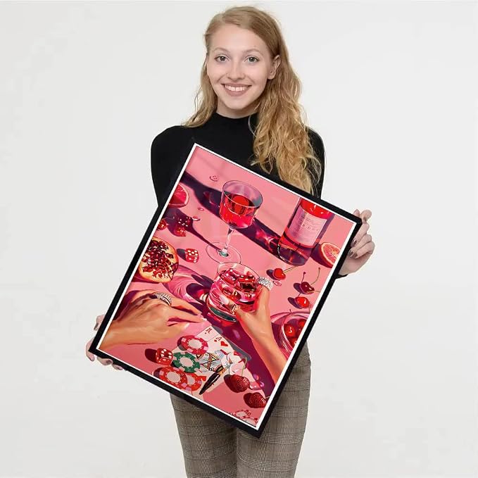 Fashion Pink Square Diamond Art Kits for Adults Diamond Painting Kit