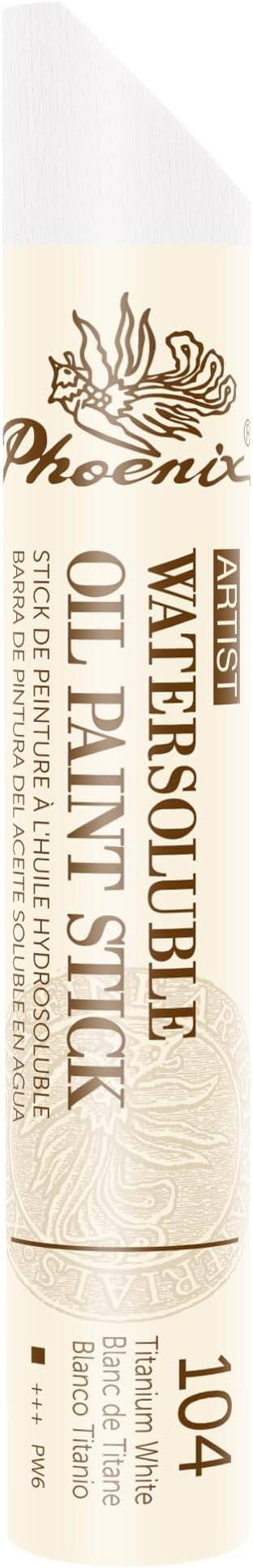 PHOENIX Titanium White Oil Paint Stick - Vibrant Color 37ml Large Water Soluable Soft Oil Pastels for Professional Oil Painting - Creamy Drawing Art Supplies for Artists