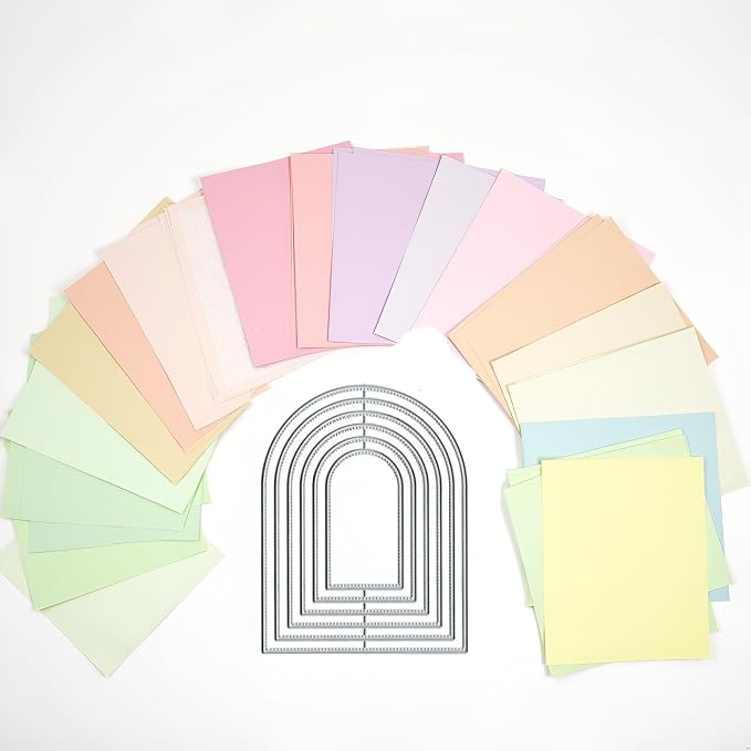 Overlap Arched Border Metal Cutting Dies for Card Making Kit Embossing Paper Die Cuts Scrapbook Machine Stencils Storage Pockets Supplies, Scrapbooking