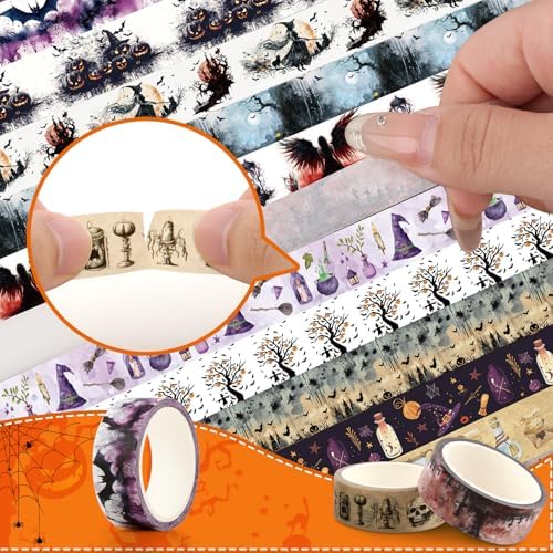 Halloween Washi Tape Set 20 Rolls Witches Themed Decorative Tapes