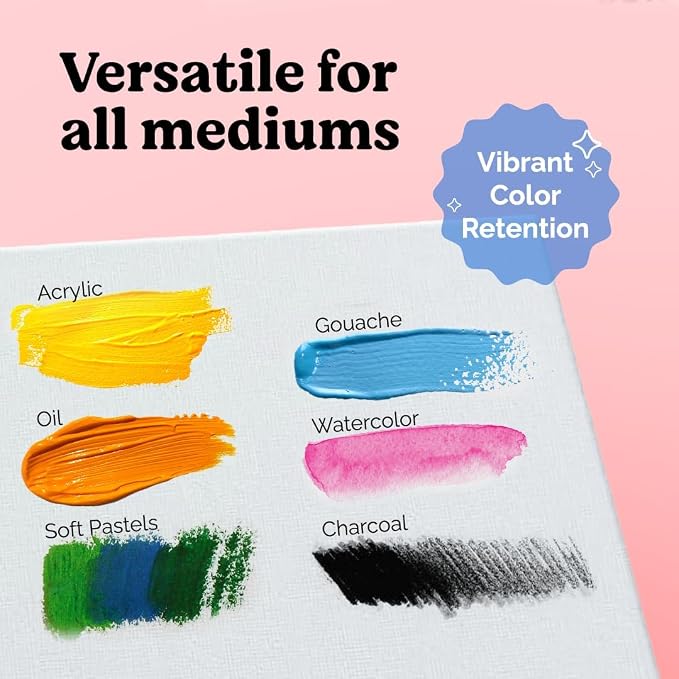 Chalkola 8x10 Canvas for Painting - 15 Small Blank Canvases for Painting | 100% Cotton, Primed, Acid-Free Panels - Flat 8 x 10 Canvas Board, Art Paint Supplies for Acrylic, Oil, Watercolor Painting