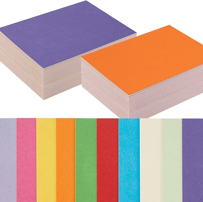 100 Pack Colorful Thick Paper Cardstock Blank Colored Cards Stock, 4x6