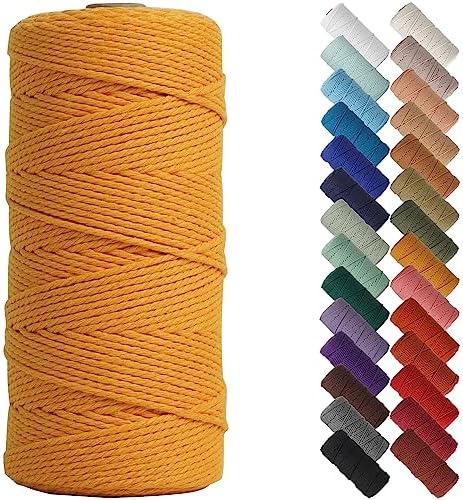 NOANTA Bright Orange Macrame Cord 2mm x 220yards, Cotton Rope Macrame Yarn