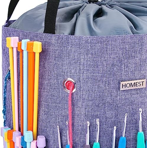 HOMEST Crochet Bag Organizer for Yarn Storage, and Knitting Accessories