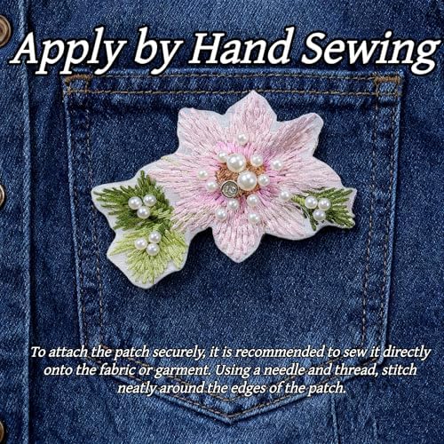 8 Pack Embroidery Flower Beaded Patches – Handmade Embroidered Sew On Appliques, Assorted Floral Designs, Decorative Embellishments for Clothing, Hats, Bags, Jeans, Hair Accessories & DIY Crafts