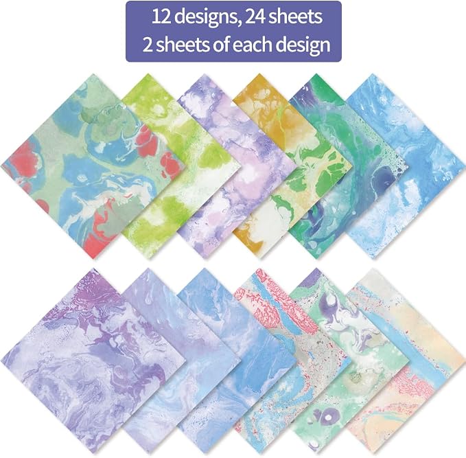 6x6" Cardstock Single Sided Scrapbooking,Craft Decorative Scrap Book Paper | 160gsm,24-Sheet 12Patterns Colored Paper,Junk Journal Supplies,Vivid Origami Papers DIY Craft Gift Wrapping Album.Halo Stain