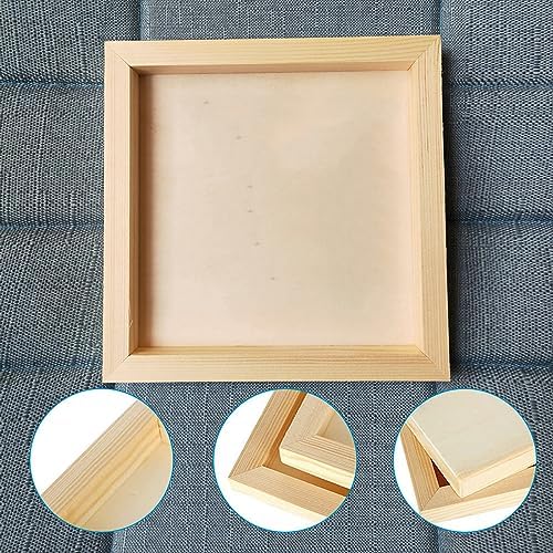 Wood Canvas Panels Square Wooden Canvas Painting Board 10 Pack