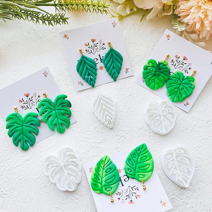 Leaf Shape Polymer Clay Cutters Set – Molds and Clay Cutters for Polymer Clay, Botanical Clay Earring Tools